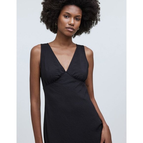 MADEWELL The Ariana Midi Dress Black NWT - Picture 2 of 8